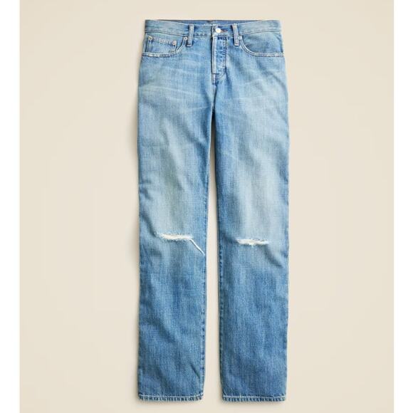 J.Crew 1984 Petite Slouchy Distressed Jeans WMNS 23P Medium Blue Wash Mid-Rise - Picture 3 of 9